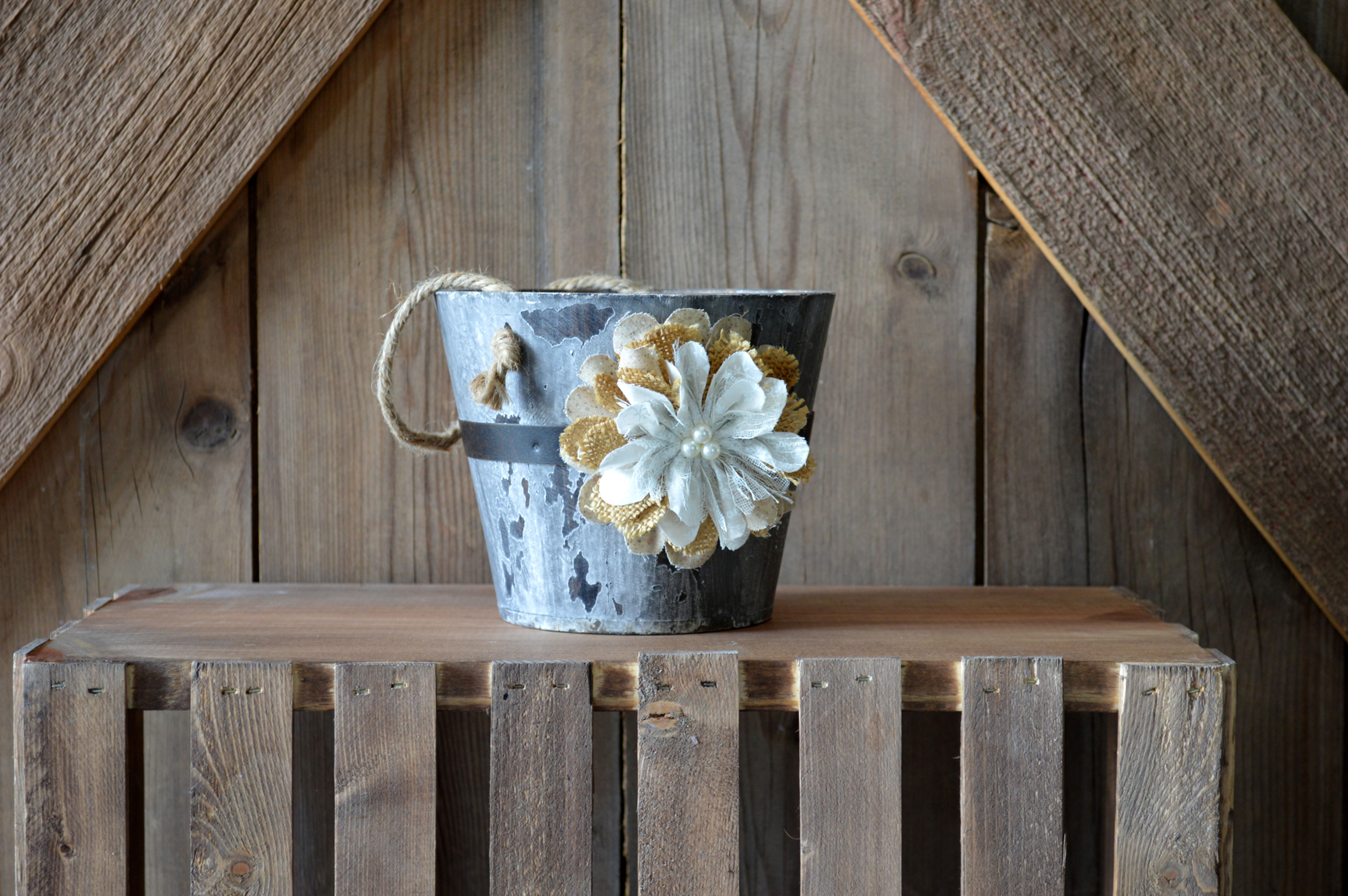 Flower Girl Wood Bucket