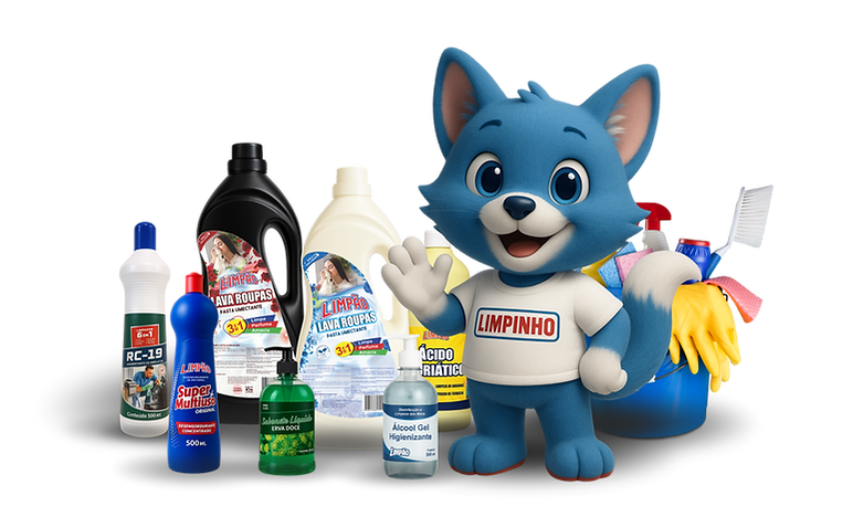 produtos LIMPÃO, mascote limpinho