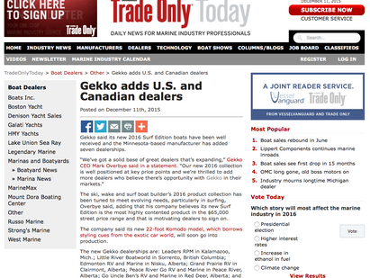 GEKKO ADDS NEW DEALERS