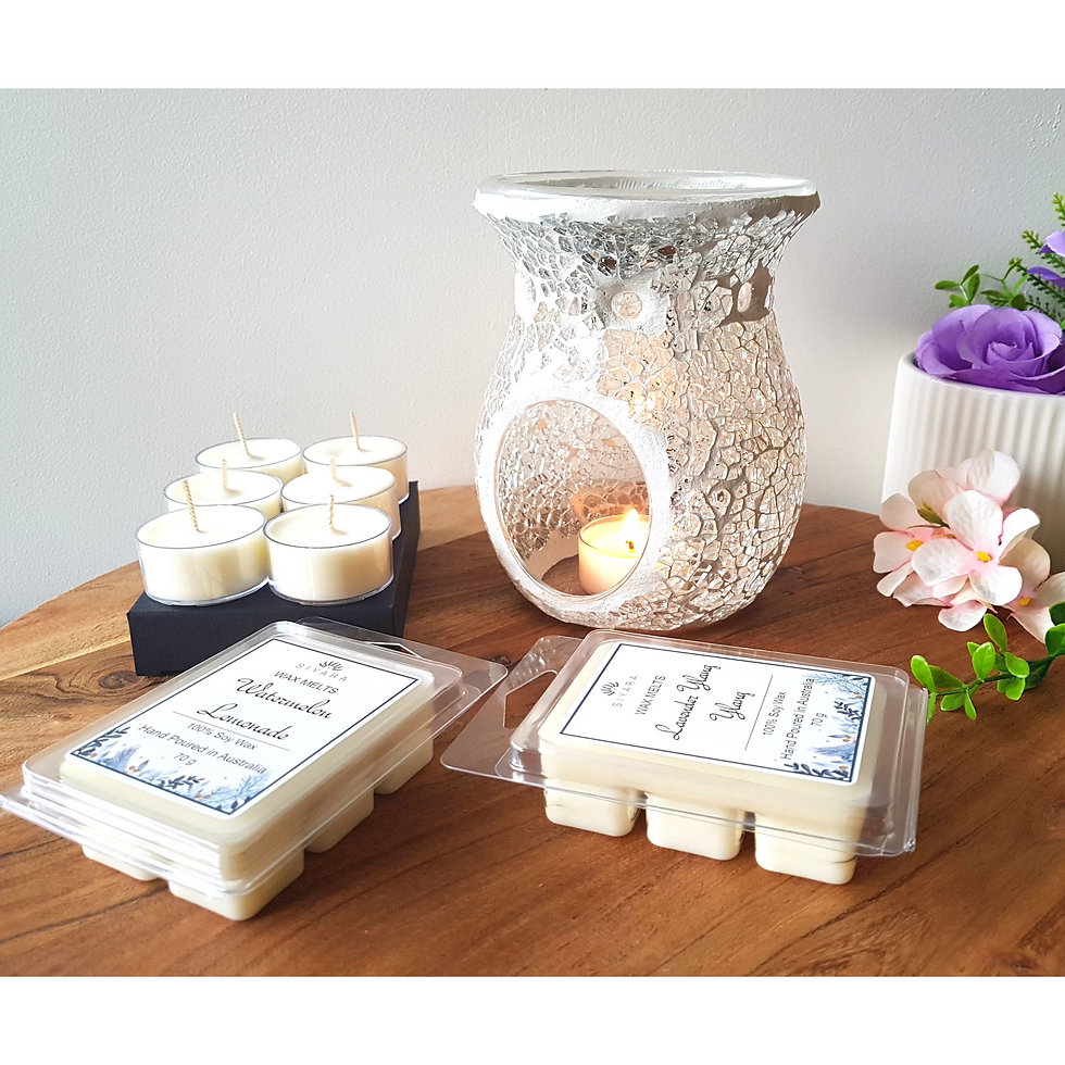 Thumbnail: Mosaic Glass Burner gift Set- Silver Crackle