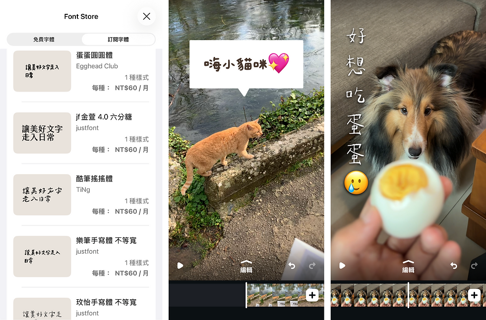 下筆App 小額訂閱字體