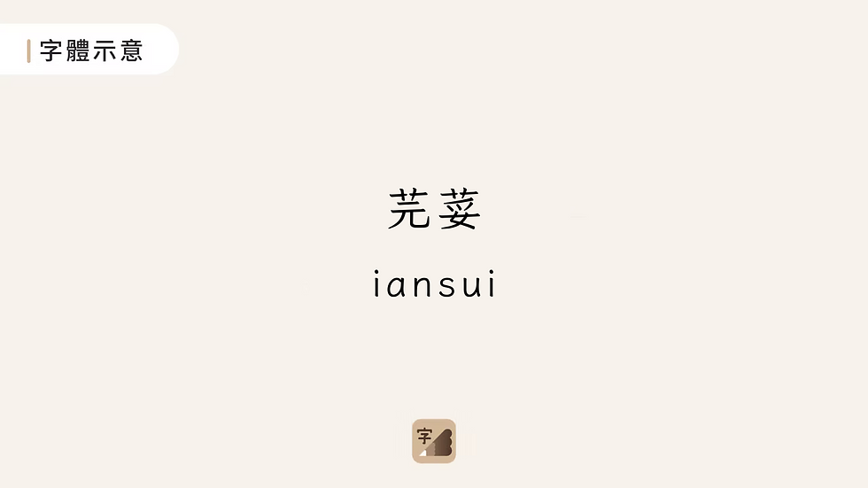 芫荽字體