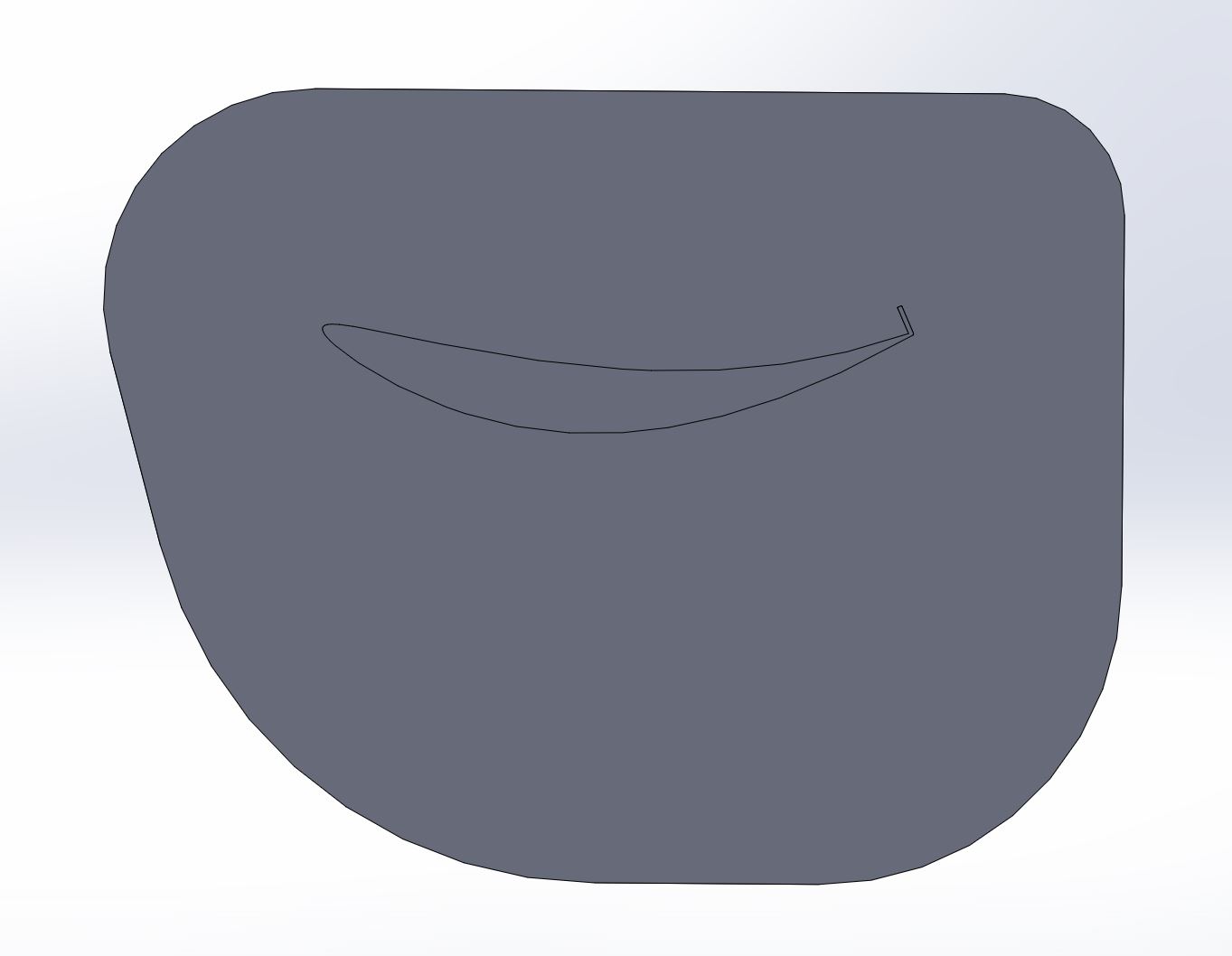Figure 17: 3D model of the Gurney flap at 90 degrees, sized at 5% of the chord length (10mm)