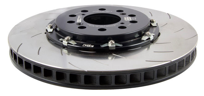 Figure 1: A vented brake rotor showing the interior cooling passages between the two friction faces
