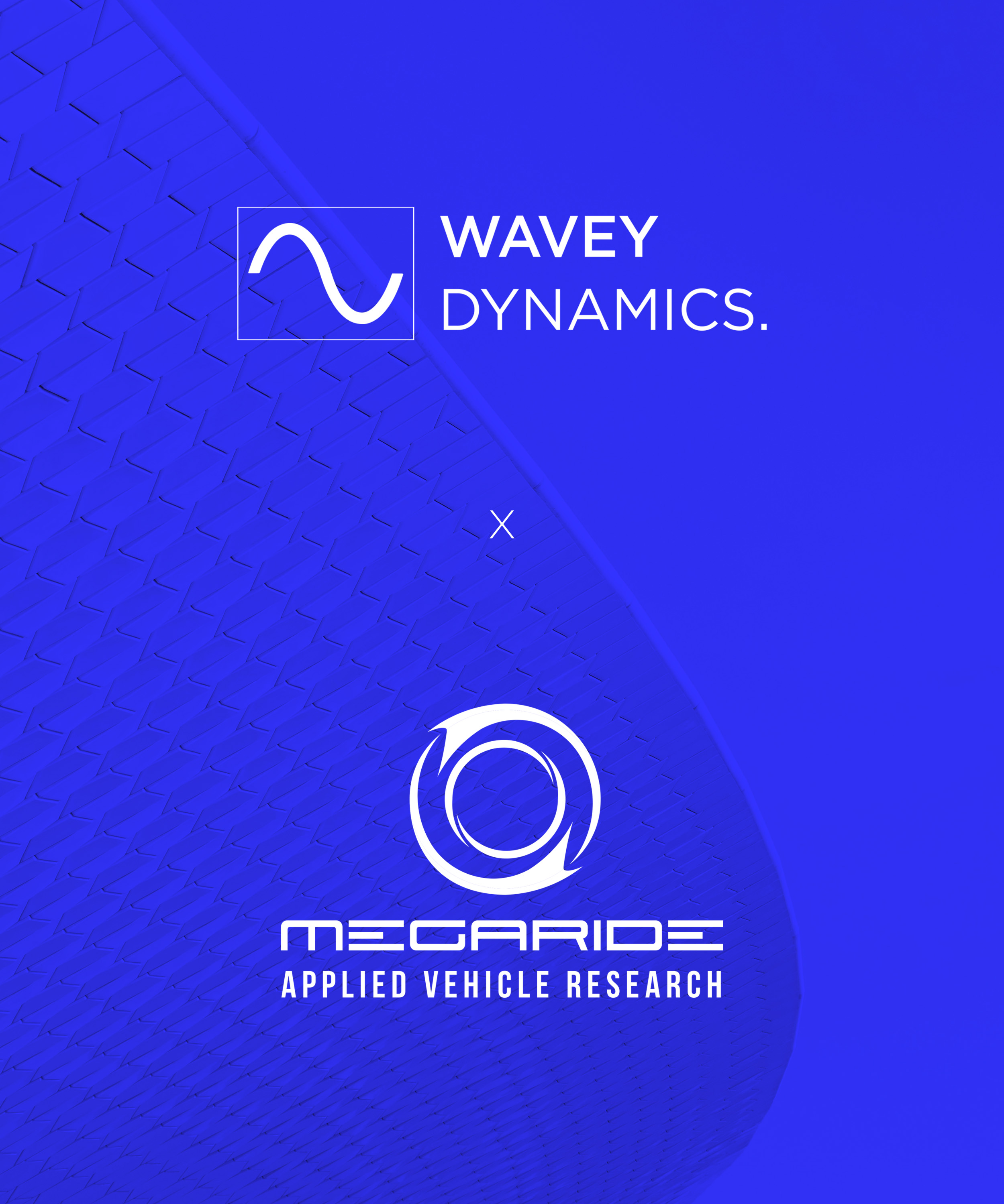 Wavey Dynamics x MegaRide Applied Vehicle Research partnership announcement graphic