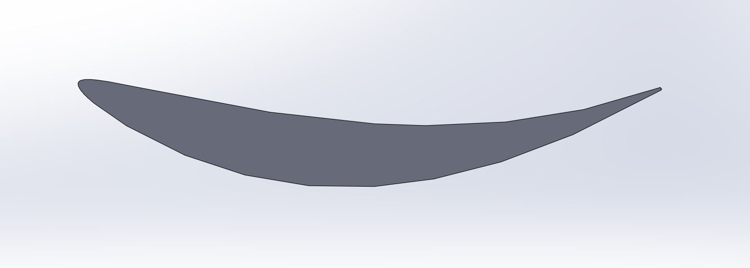 Figure 3: 3D CFD model of the NACA (12)512 aerofoil — the optimal profile selected from the design of experiment