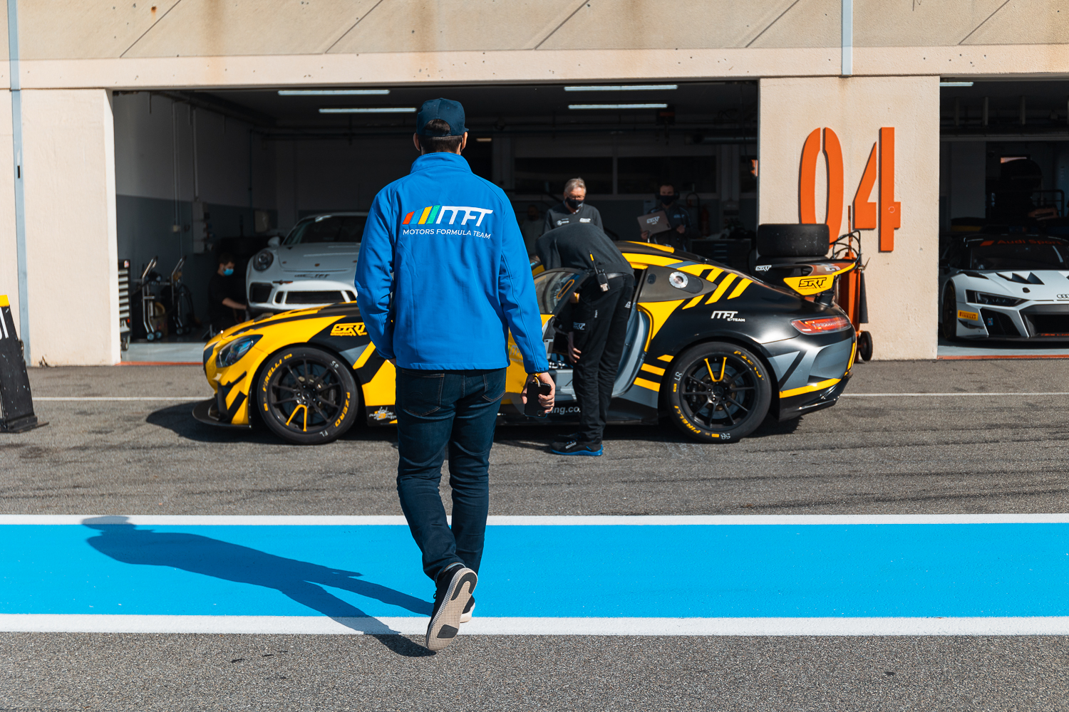 Mercedes AMG GT4 testing at Paul Ricard circuit for the MFT x Wavey Dynamics GT4 programme