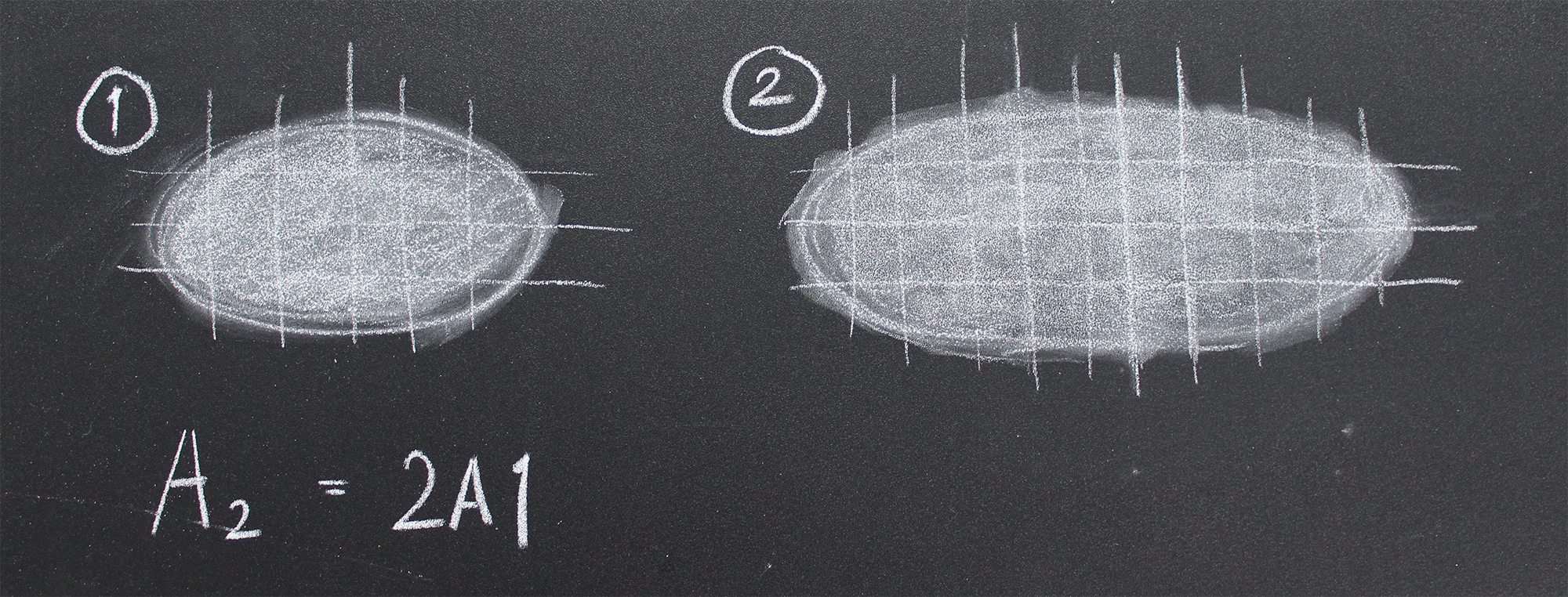 Diagram of two tyre contact patches broken into matrices of discrete elements, illustrating how contact pressure relates to vertical load