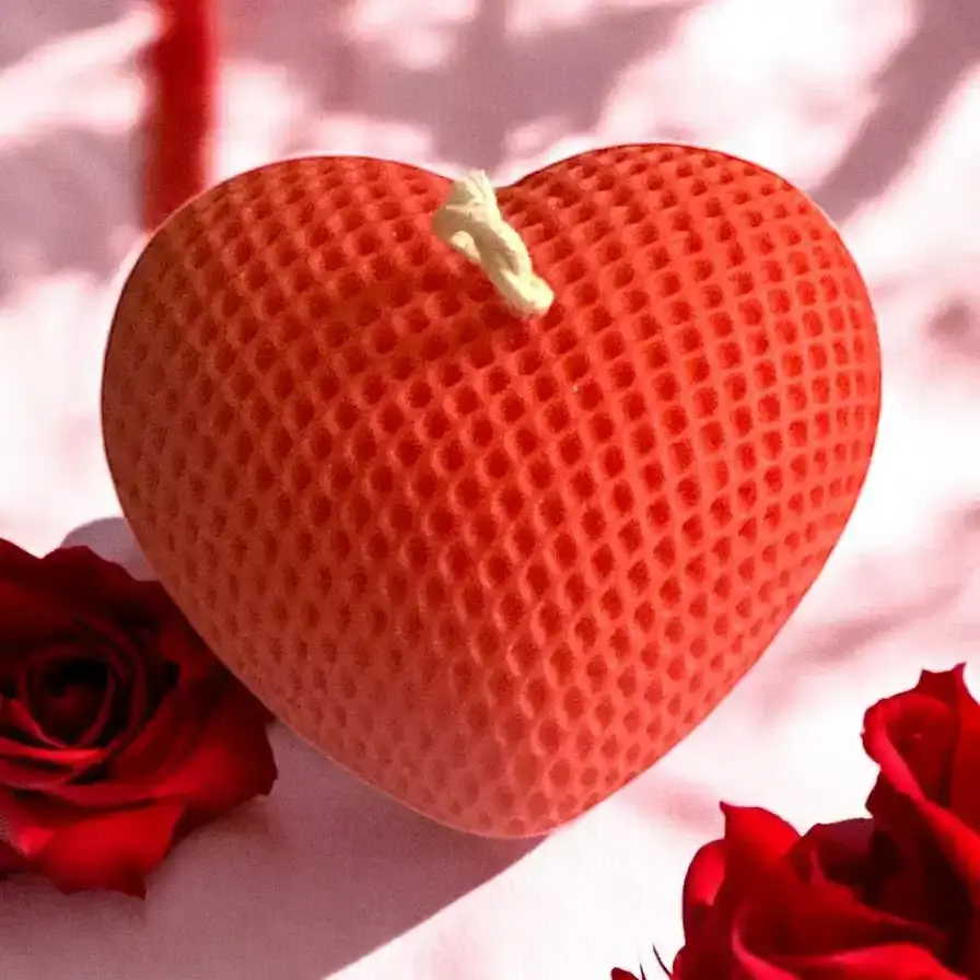 Bougies Cœurs Texturés