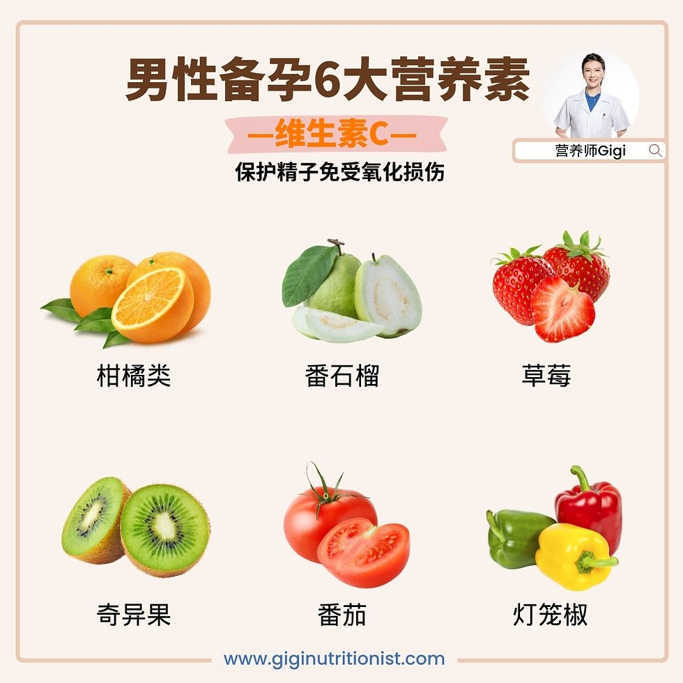 营养师建议男生备孕必吃的营养素—维生素C—保护精子免受氧化损伤