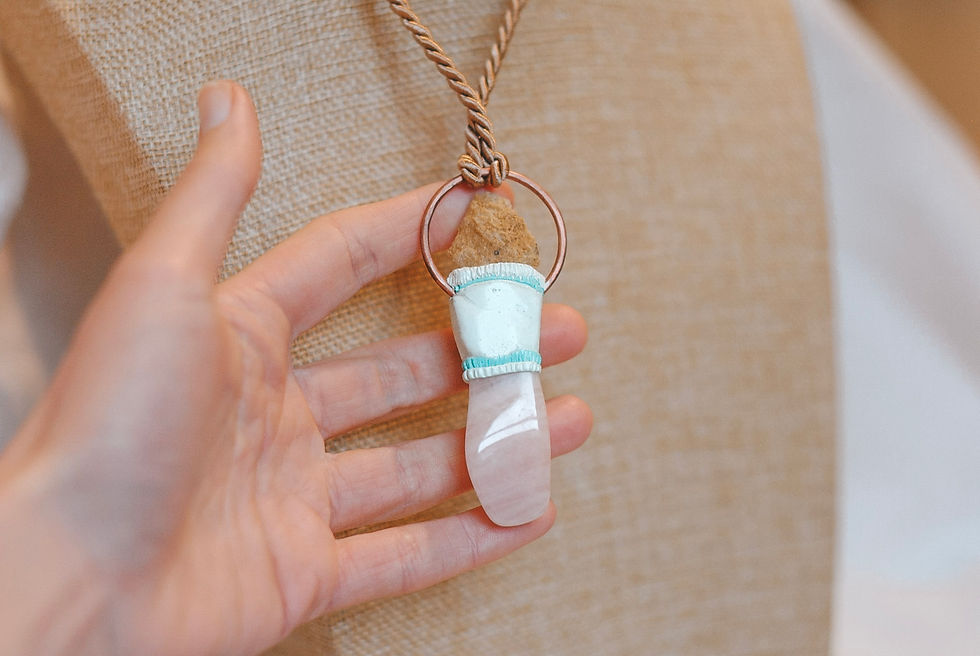 Thumbnail: Quartz geode, Green Kyanite & Rose Quartz
