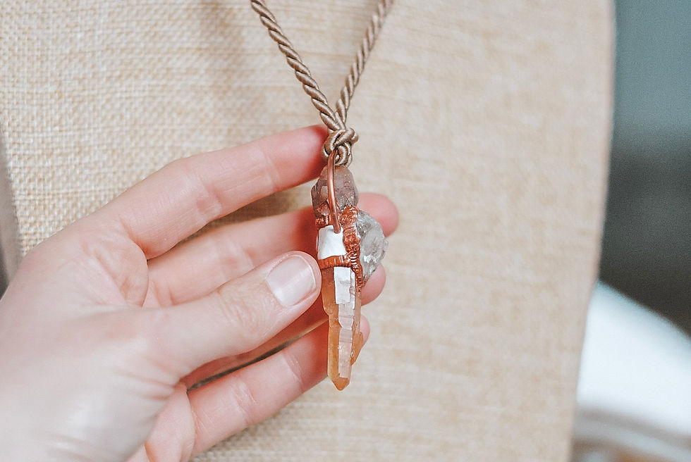 Thumbnail: Raw Natural Citrine Chunk, Smokey Quartz & Tangerine Quartz