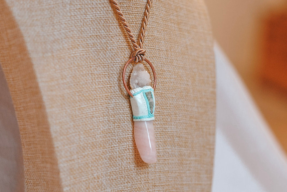 Thumbnail: Quartz geode, Green Kyanite & Rose Quartz
