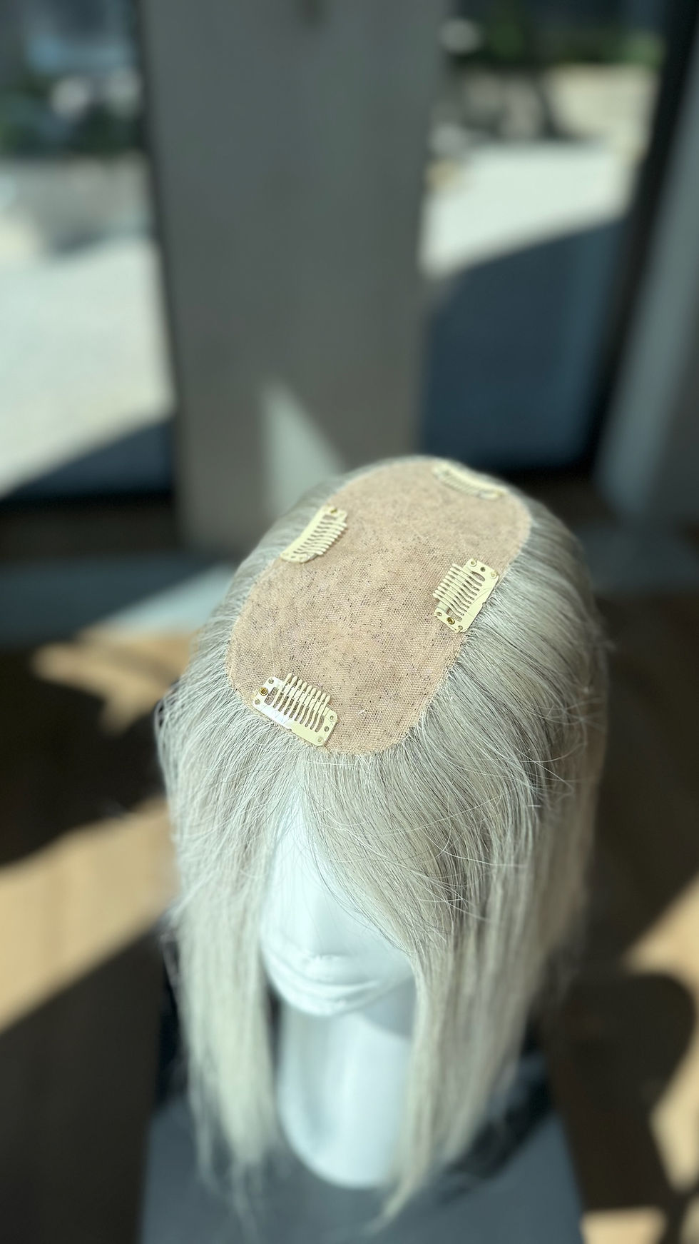 Thumbnail: Hairpiece | Medium Base | Grey | 40 cm | Silk Top | European Hair