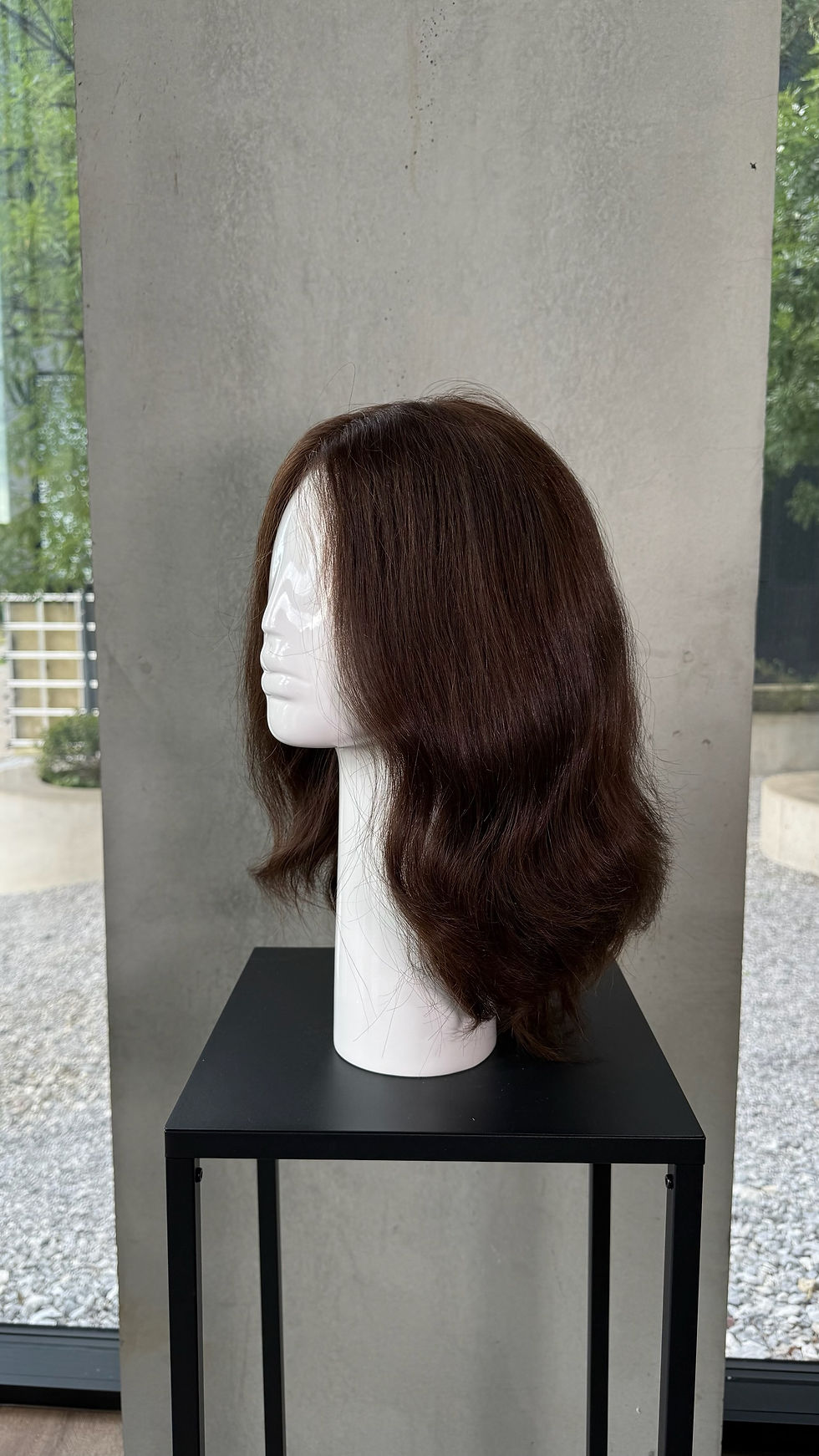 Thumbnail: Slavic | Wig | Chocolate brown | 35 cm | Lace top | Virgin Slavic hair