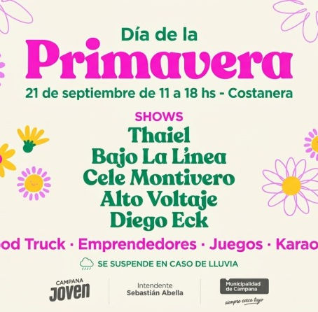 Campana celebrará el Día de la Primavera con una fiesta en la costanera
