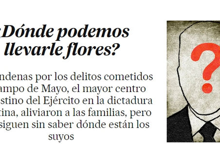 ''¿Dónde podemos llevarle flores?'' el testimonio de una campanense en el diario El País de España