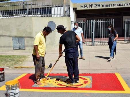Casaretto y Contreras indicaron la importancia de los trabajos de demarcación para la seguridad vial