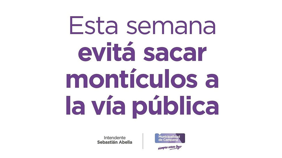 El Municipio pide a los vecinos no sacar ramas ni montículos a la vía pública esta semana