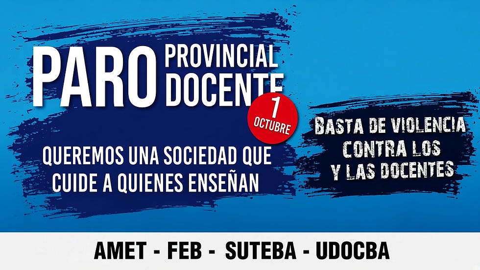 Paro docente bonaerense por la violencia en las escuelas