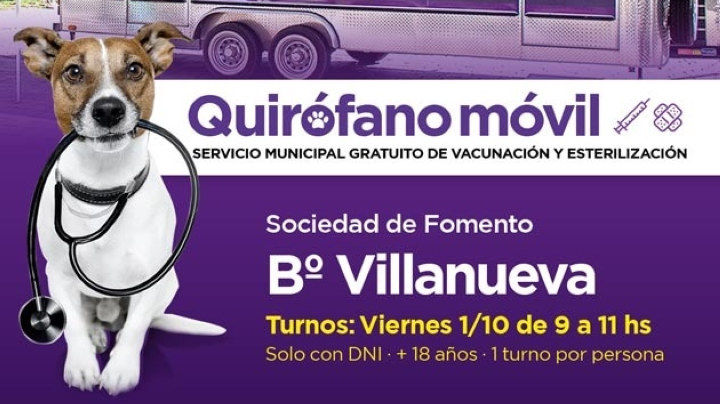 Barrios Unidos: hoy se vacunará contra la rabia y se entregarán turnos para las castraciones