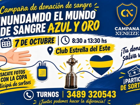 Junto al Municipio, Campana Xeneize realizará una campaña de donación de sangre