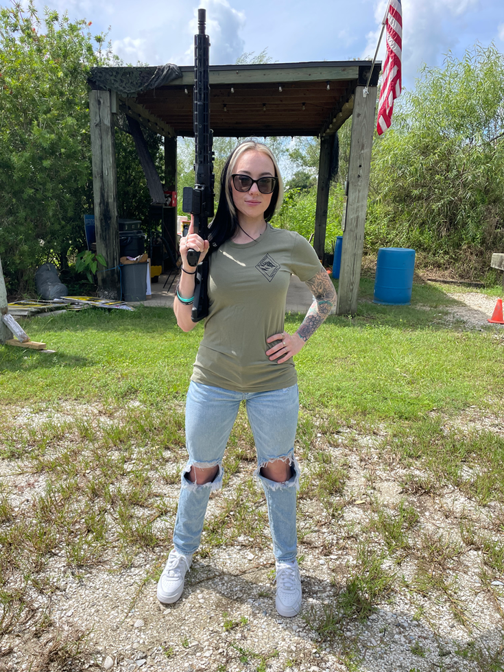 Women’s Legacy Crest fitted shirt by Blacksand Tactical.