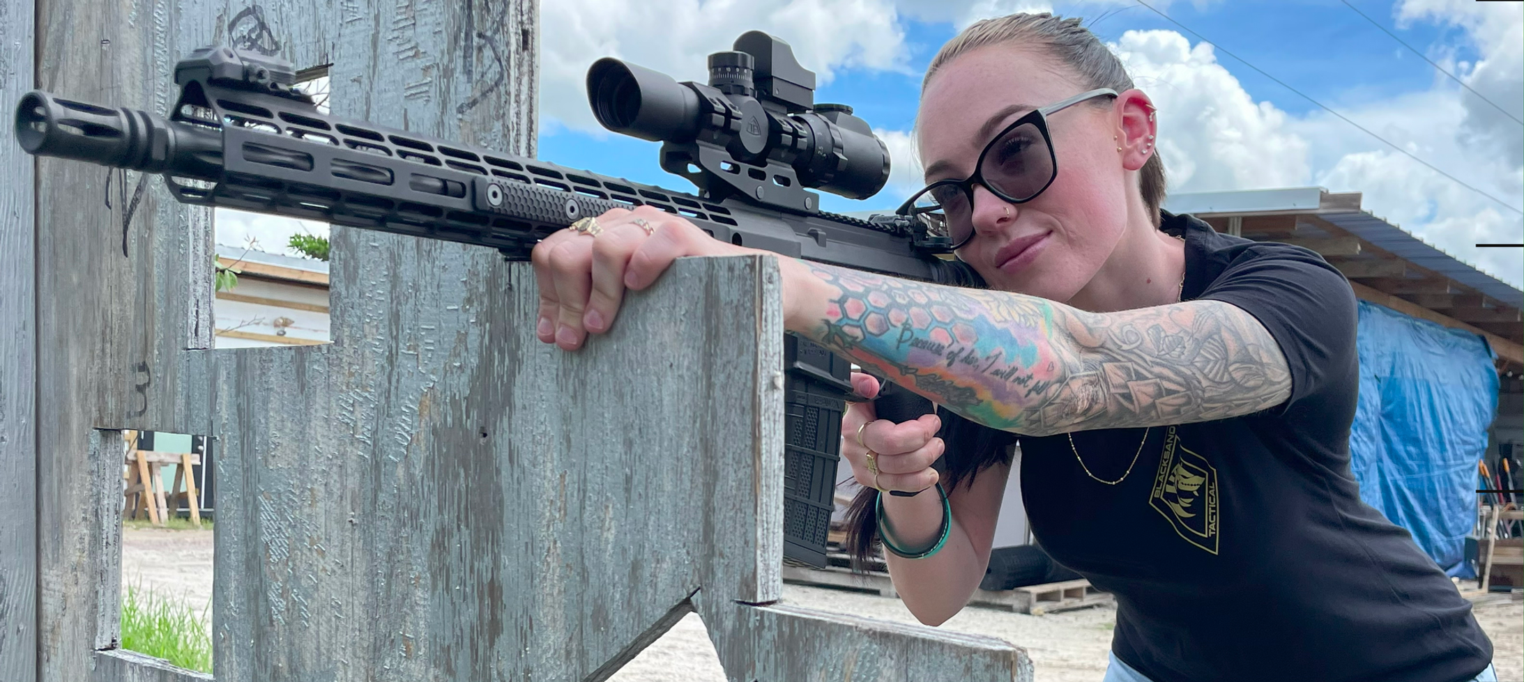Women’s Legacy Crest fitted shirt by Blacksand Tactical.