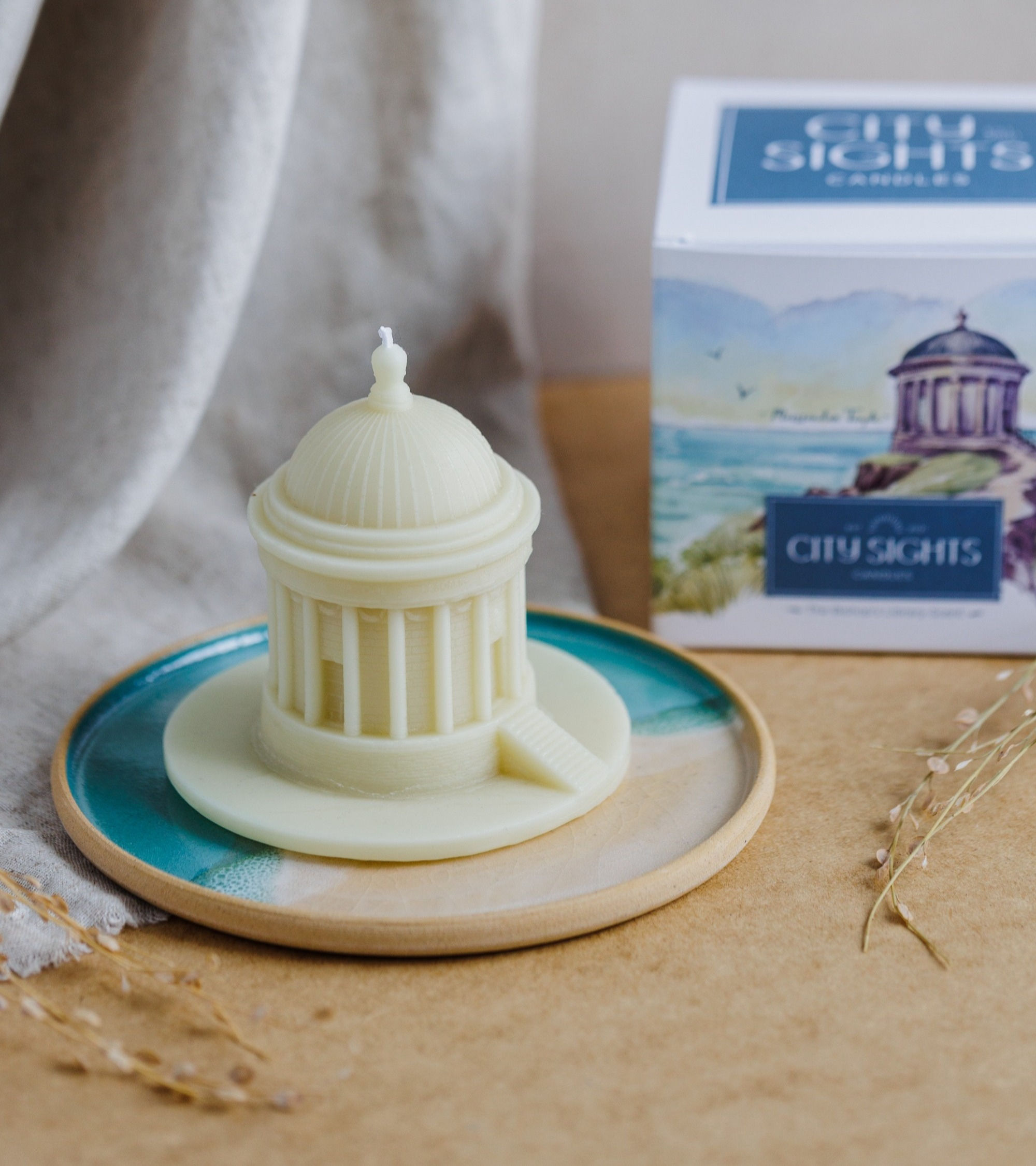 Mussenden Temple Candle & Plate Set
