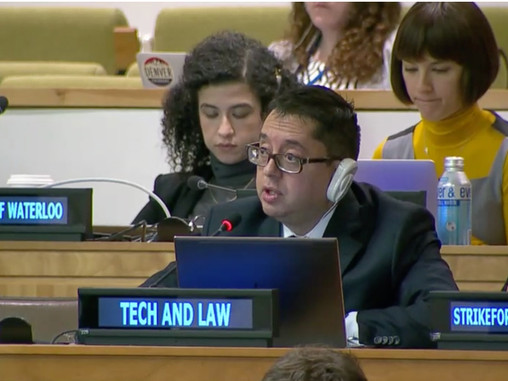 CEO de Tech & Law, participó activamente en sesiones en Naciones Unidas en Nueva York, donde se