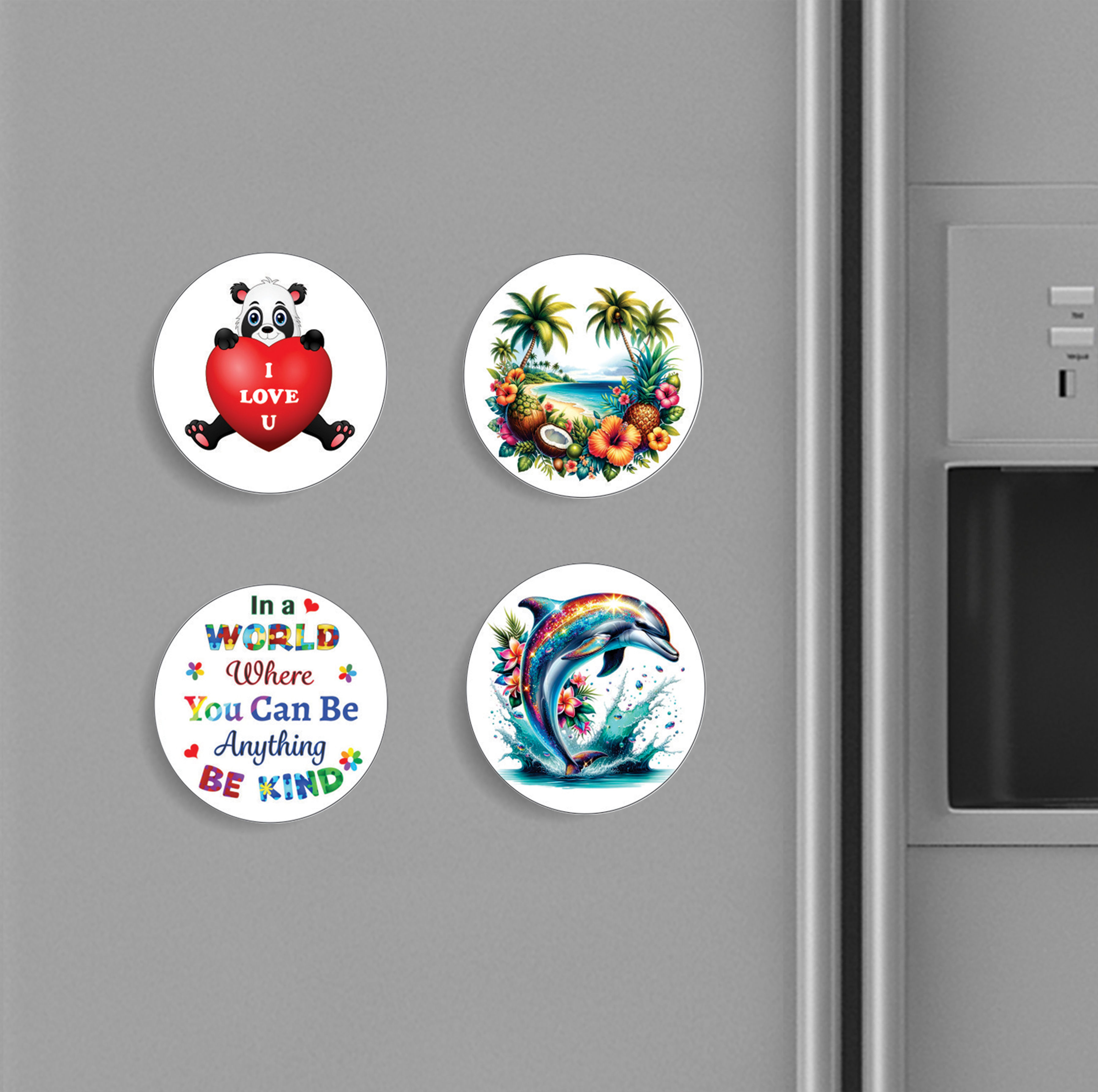 🌼 Beautiful Round Fridge Magnet Set 02