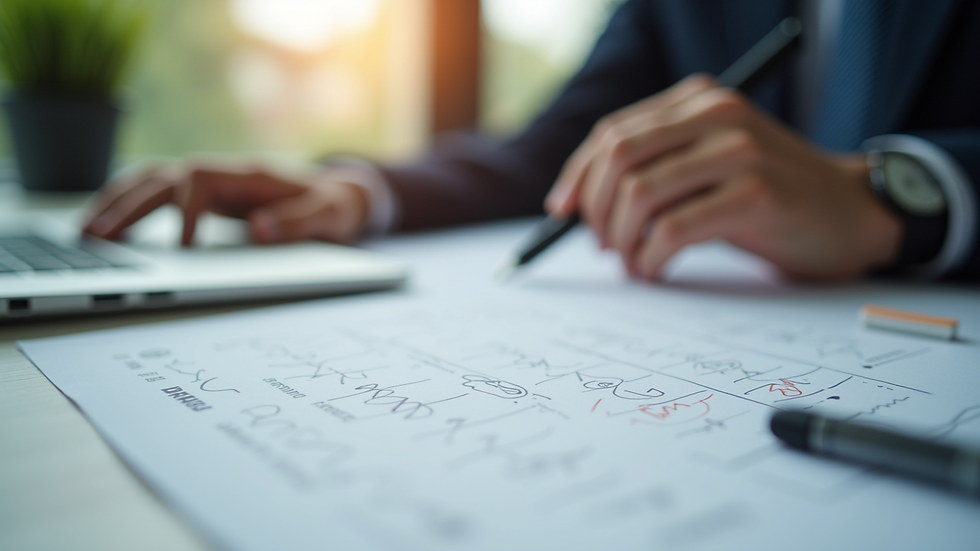 Close-up of a psychologist's desk with evaluation tests and notes