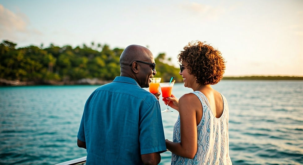 Couple enjoying a private dinner on a cruise balcony with ocean views