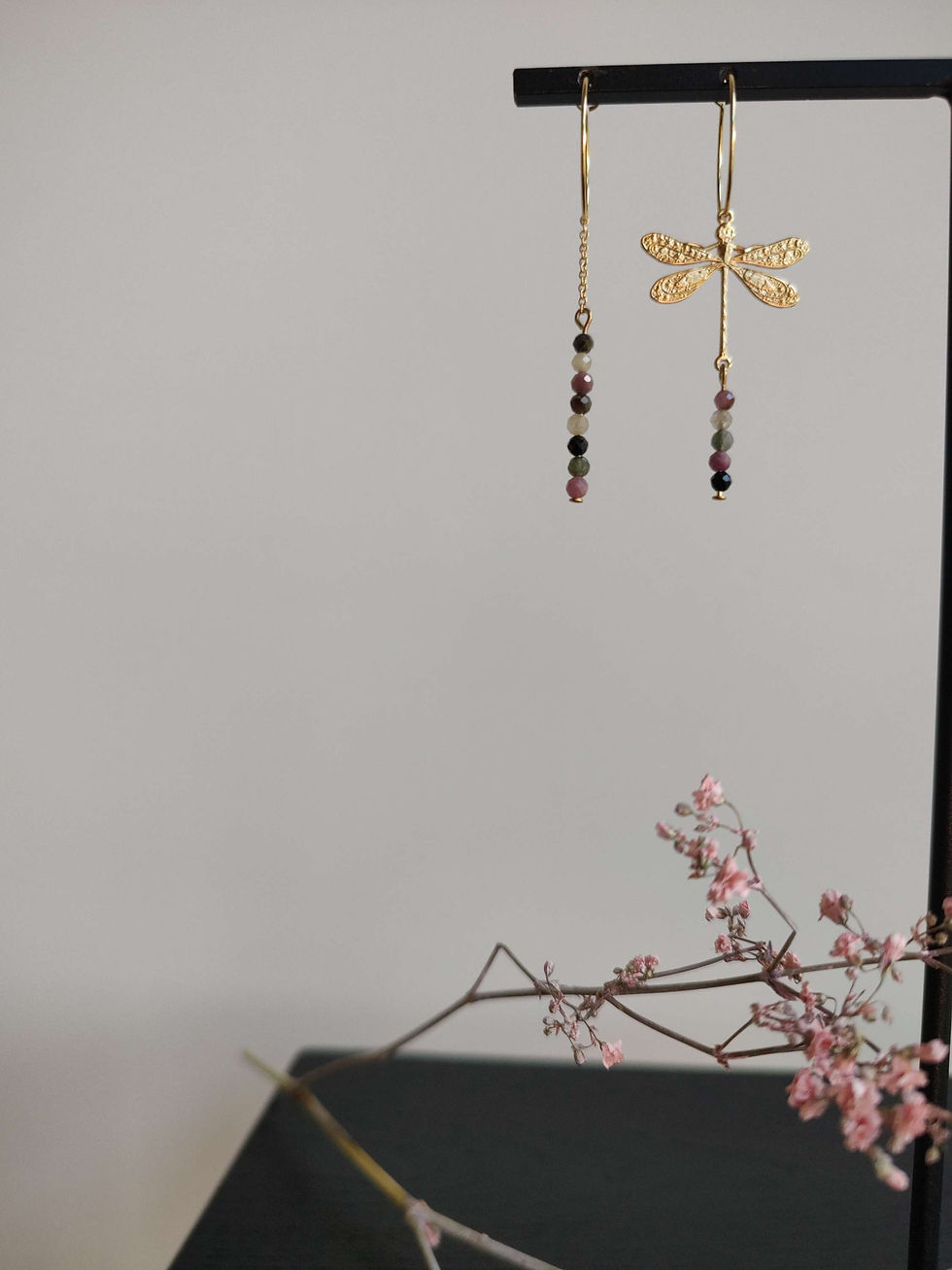 Miniaturbild: Créoles Libellule & tourmalines - la grande