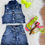 Miniatura: Conjunto Infantil Jaqueta e Short Jeans Azul Boiadeira Casual