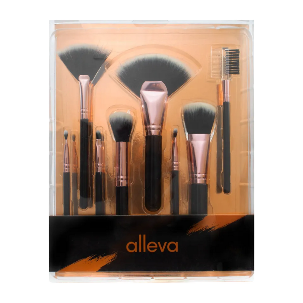 Kit Com 8 Pincéis Para Maquiagem Alleva