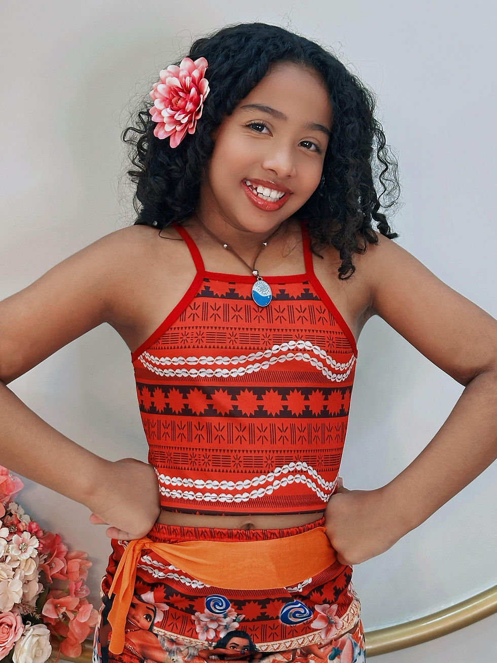 Miniatura: Fantasia Infantil Moana Com Colar e Cinto Faixa Festas (1130VL)