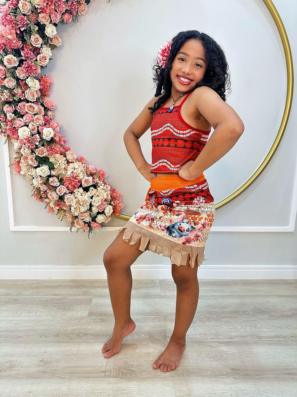 Miniatura: Fantasia Infantil Moana Com Colar e Cinto Faixa Festas (1130VL)