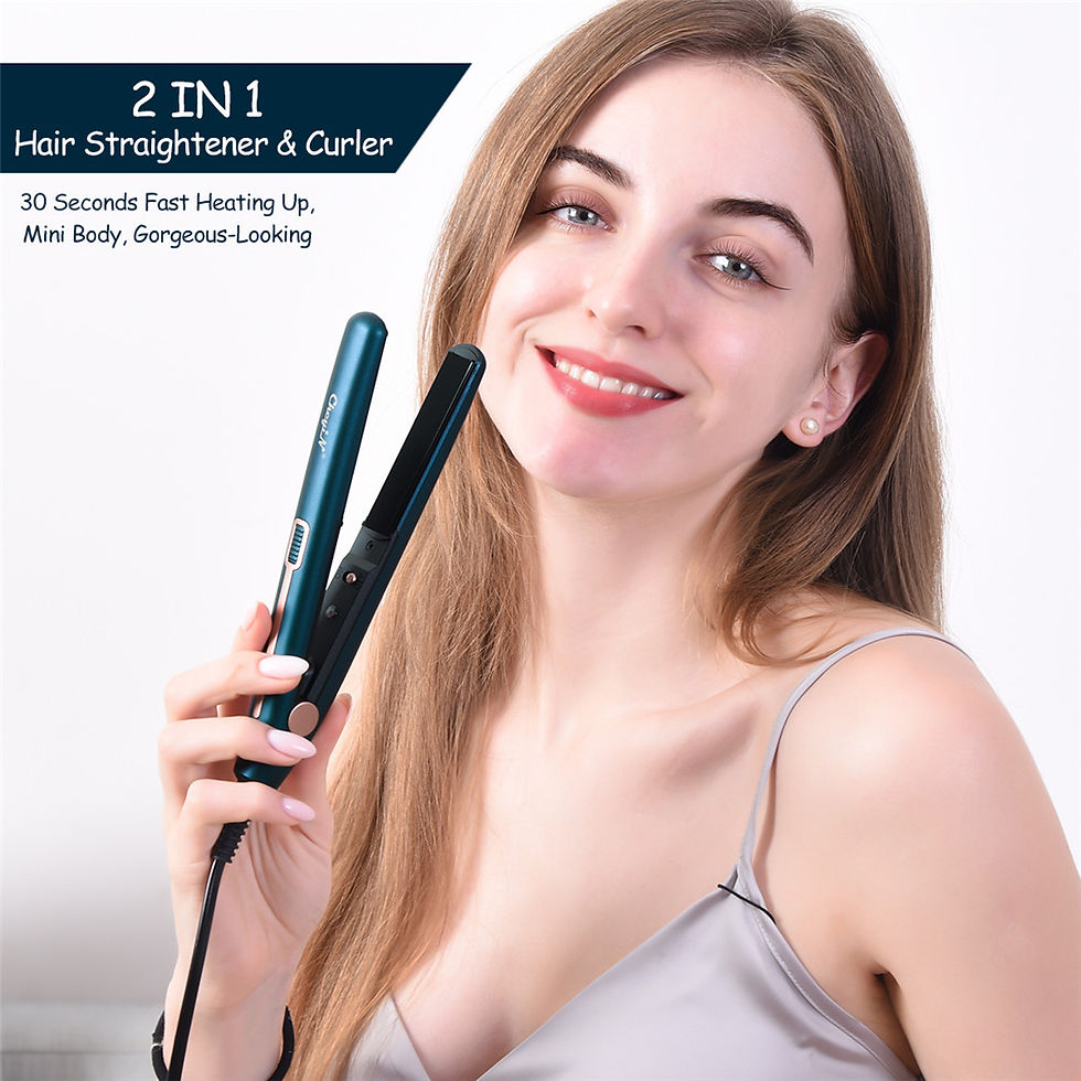 Miniatura: CkeyiN Mini Cabelo Flat Iron 2 em 1 Cabelo Alisador e Modelador Portátil 