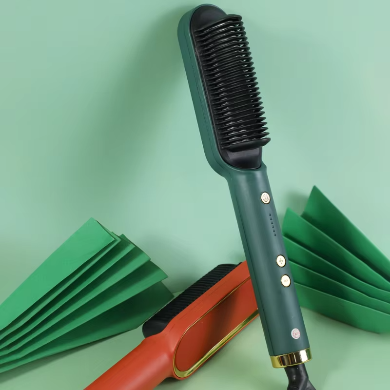 Miniatura: Escova de cabelo alisadora elétrica de cerâmica