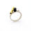 Thumbnail: Geometrical ring with gold tube, silver hexagon cone and black onyx cube