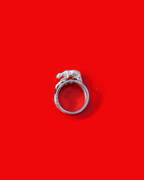 Ring with tiger and onyx beads