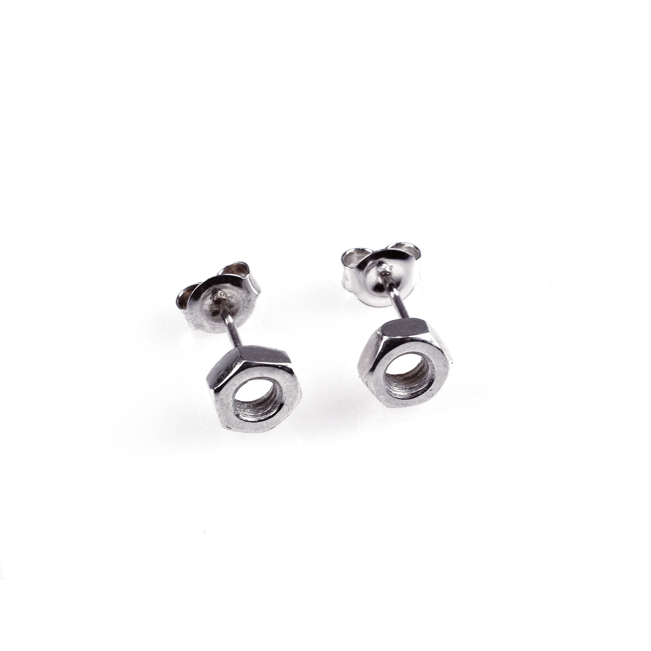 Ear studs with nut from screw