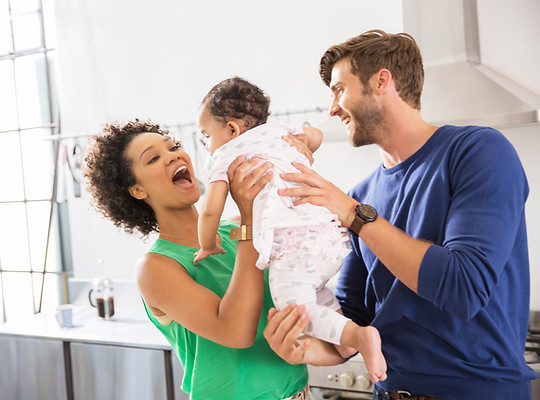 happy Atlanta family and doula baby