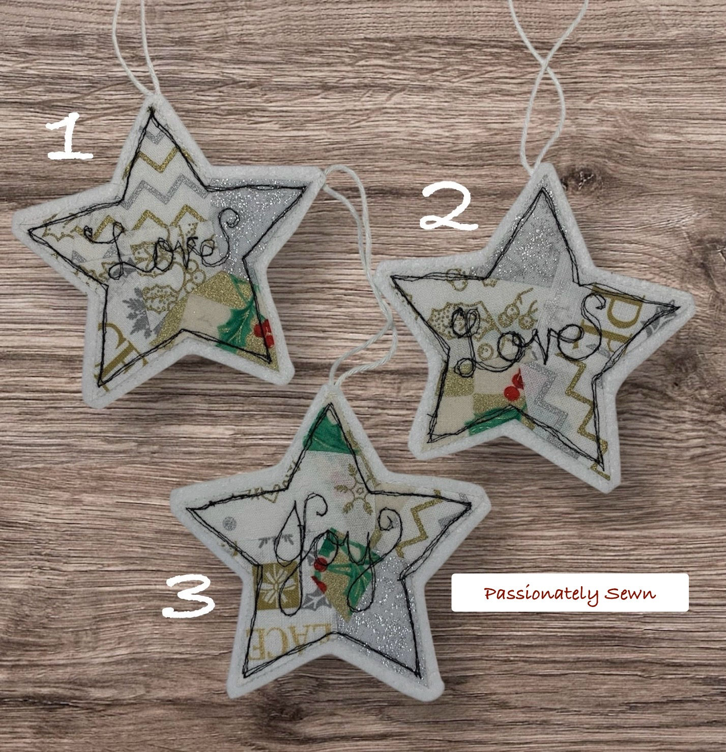 Xmas Star Ornaments - handmade