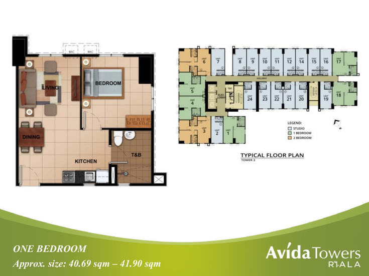 T3 One Bedroom Unit Layout