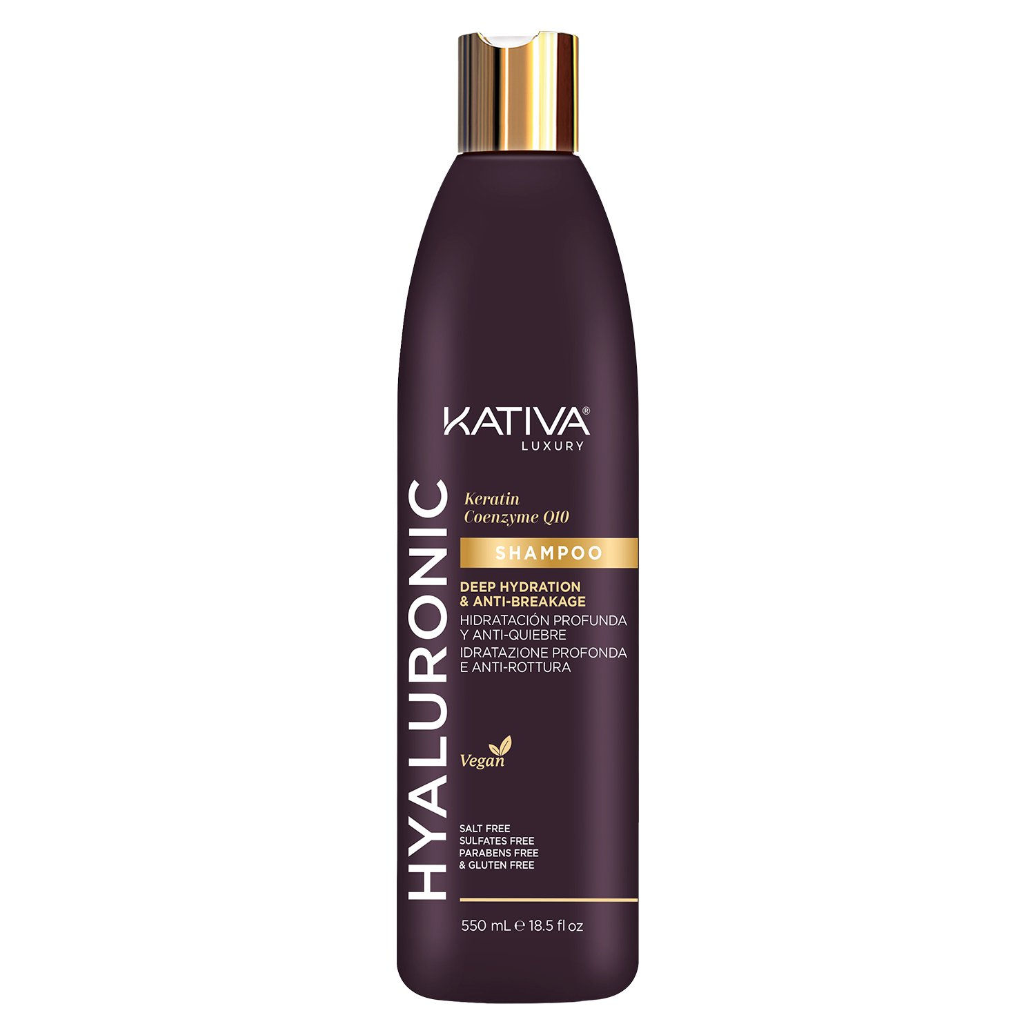 Shampoo Kativa Hyaluronic Keratin Q10 550 ml KATIVA - Envase 550 ml