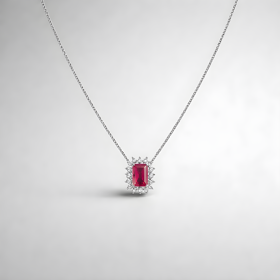 Miniatura: Pendente Rubino e Diamanti