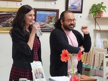 Poets answering questions after a reading