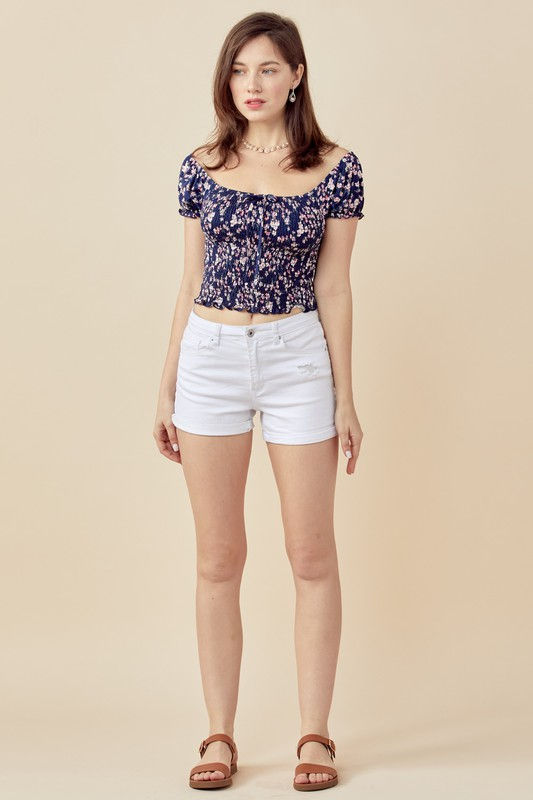 Thumbnail: Floral top with Puff Sleeve